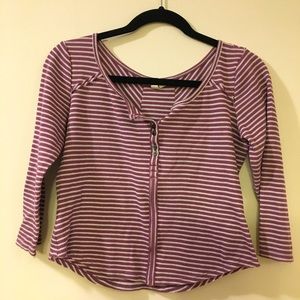 We The Free | Cropped Stripe Henley Size M